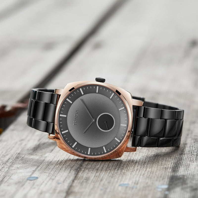 Trnda Men's Rose Gold Stainless Steel Watch, Grey Dial | Tr45rg by i-watch
