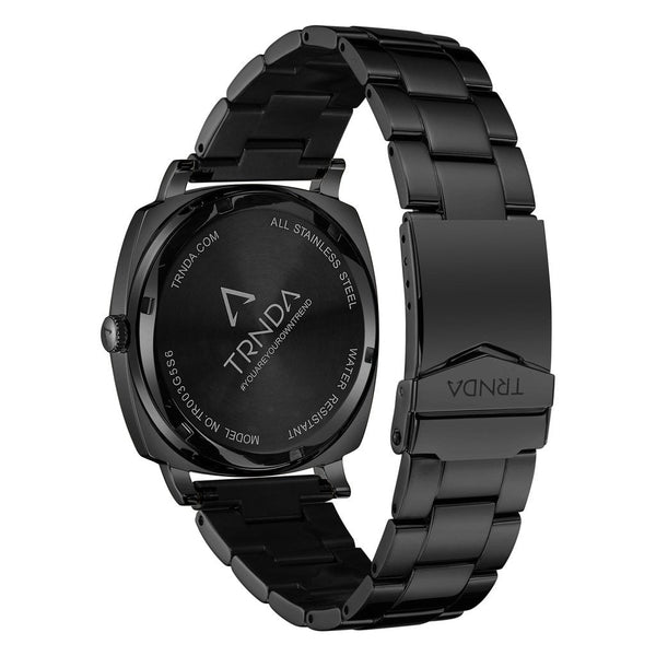 Trnda Men's Black Stainless Steel Watch, Seaweed Green Dial | Tr45b by i-watch