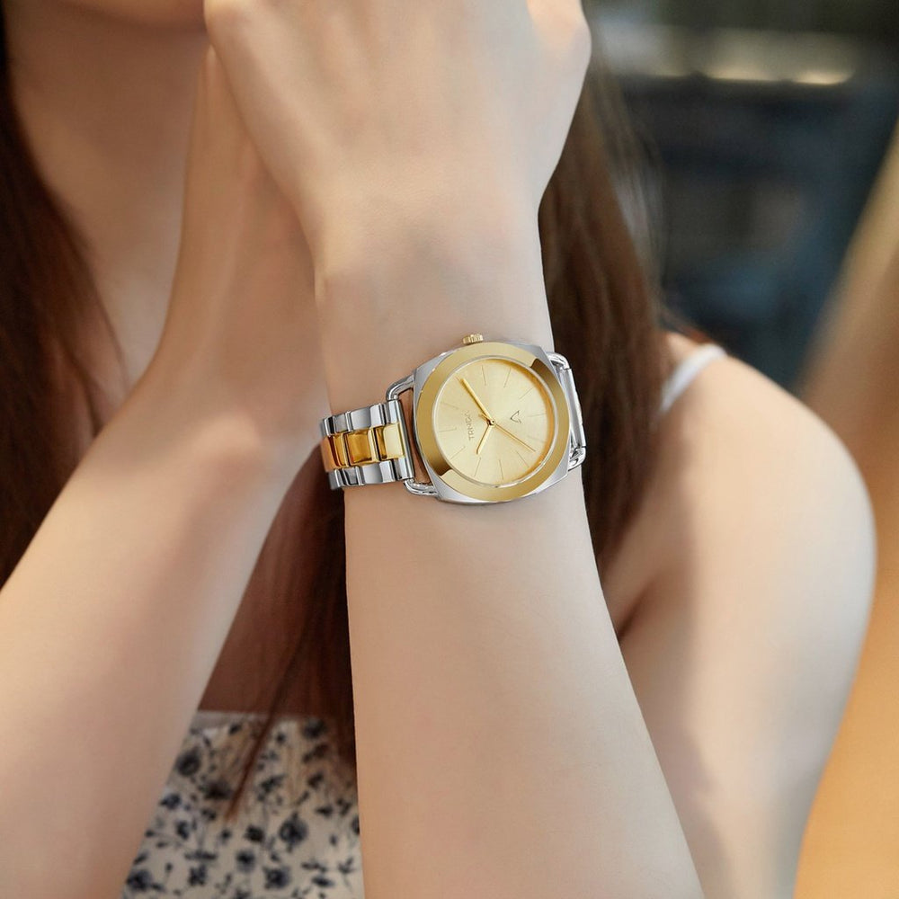 Trnda Women's Stainless Steel Watch, Silver-Gold Band | Trn-35.8 by i-watch