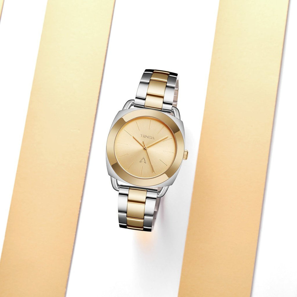 Trnda Women's Stainless Steel Watch, Silver-Gold Band | Trn-35.8 by i-watch