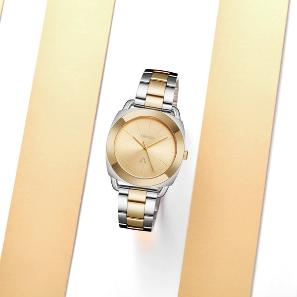 Trnda Women's Stainless Steel Watch, Silver-Gold Band | Trn-35.8 by i-watch