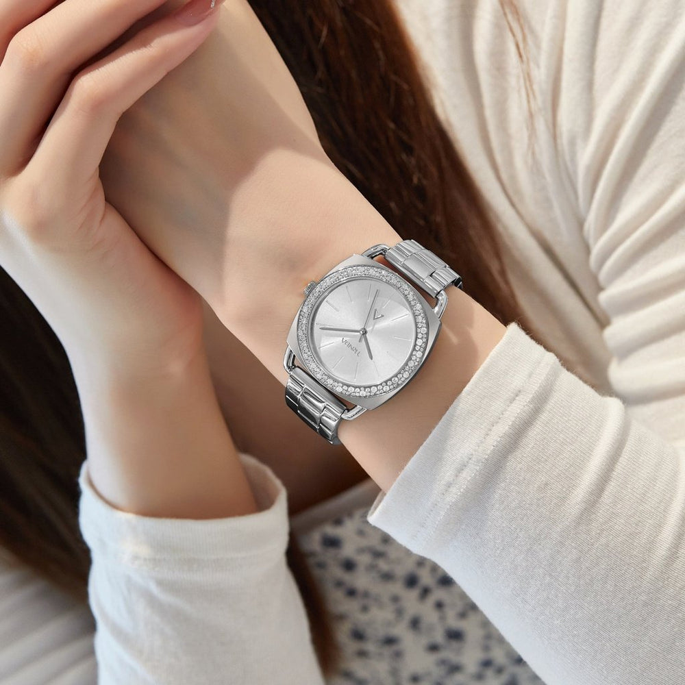Trnda Women's Silver Stainless Steel Watch, Unique Dial | Trn35ss by i-watch