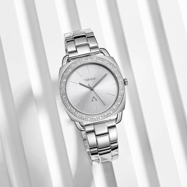 Trnda Women's Silver Stainless Steel Watch, Unique Dial | Trn35ss by i-watch