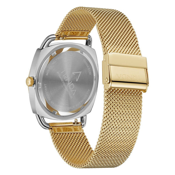 Trnda Women's Stainless Steel Gold Mesh Watch, Silver Dial | Trnda-35.8 by i-watch