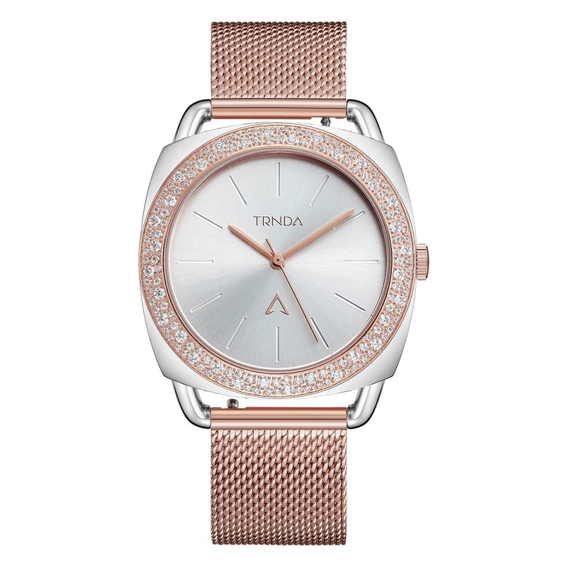 Trnda Women's Silver Stainless Steel Watch, Rose Gold Band | Trnda-001 by i-watch