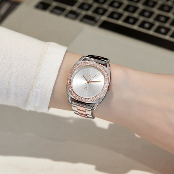 Trnda Women's Stainless Steel Watch, Silver-Rose Gold | Trnda-Ss35 by i-watch