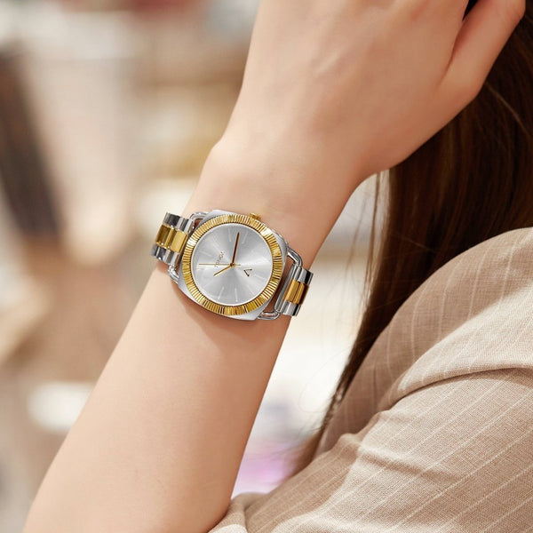 Trnda Women's Stainless Steel Watch, Silver-Gold Band | Trn-35.8mm by i-watch