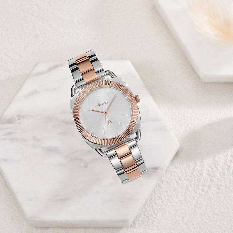 Trnda Women's Stainless Steel Watch, Silver-Rose Gold | Tr35s by i-watch