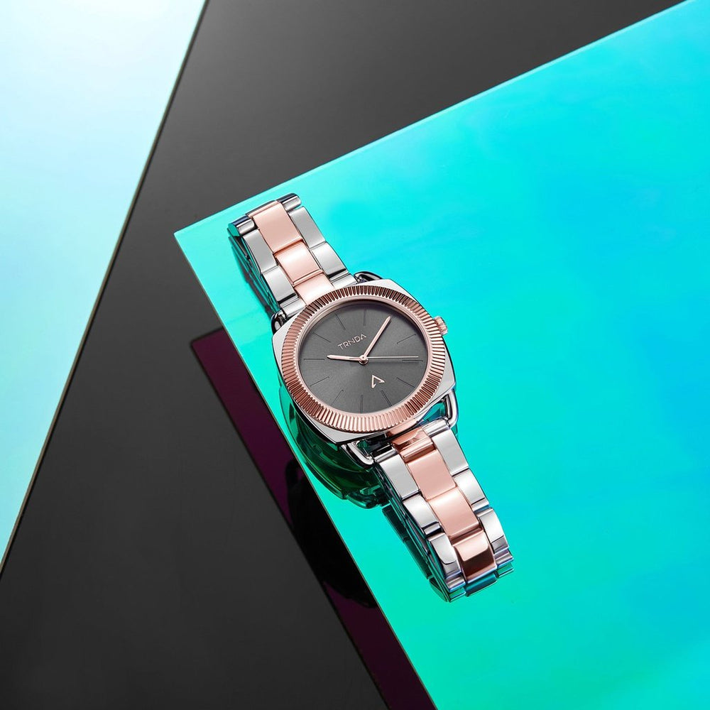 Trnda Women's Stainless Steel Watch, Two Tone Silver-Rose Gold | Trn-Wch-001 by i-watch