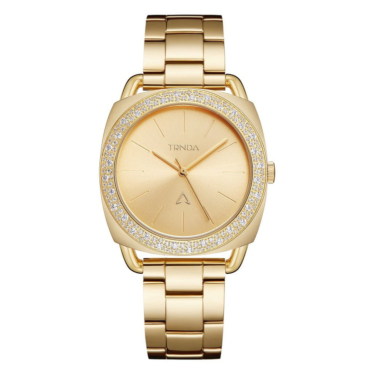 TRNDA Women's Watch with Gold Stainless Steel Case and Gold Stainless Steel Band