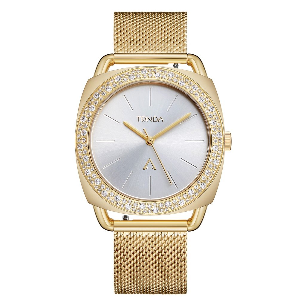 Trnda Women's Gold Stainless Steel Watch, Silver Dial | Trn-W35g by i-watch