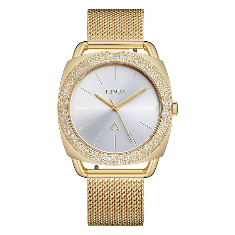 Trnda Women's Gold Stainless Steel Watch, Silver Dial | Trn-W35g by i-watch