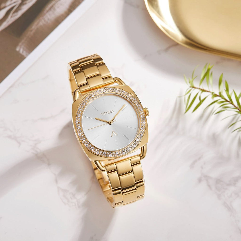 Trnda Women's Gold Stainless Steel Watch, Silver Dial | Trnda35.8 by i-watch