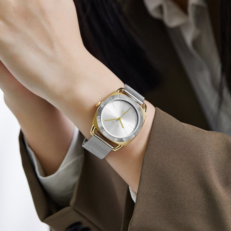 Trnda Women's Gold Stainless Steel Watch, Silver Dial | Trn-35.8-Sm by i-watch