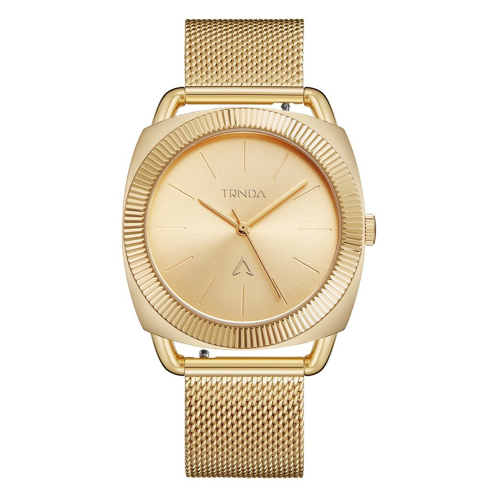 TRNDA Women's Watch with Gold Stainless Steel Case and Gold Stainless Steel Band