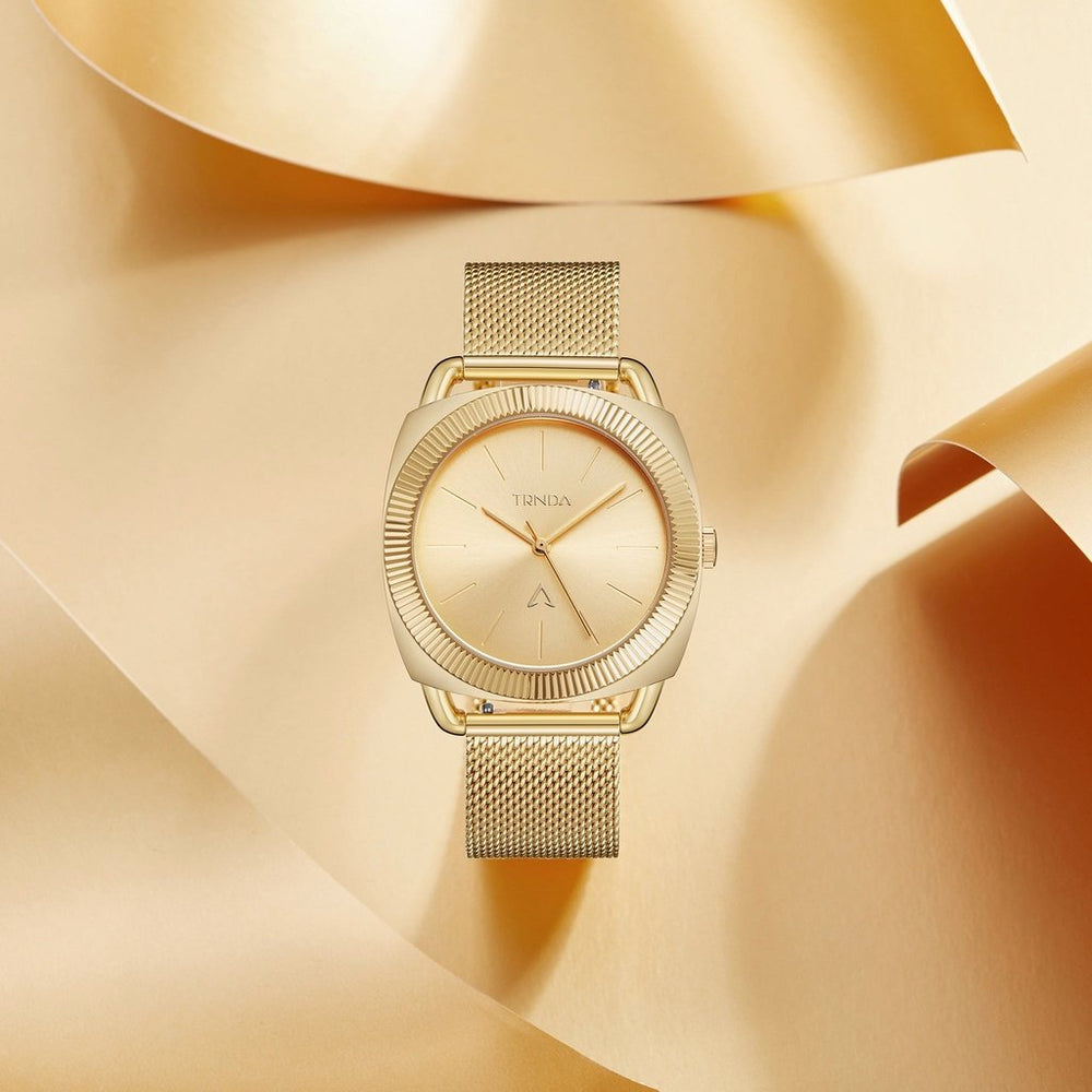 Trnda Women's Gold Stainless Steel Watch, Gold Dial | Trnda-001 by i-watch