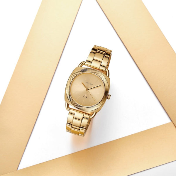 Trnda Women's Gold Stainless Steel Watch, Round Case | Trn-35.8g by i-watch