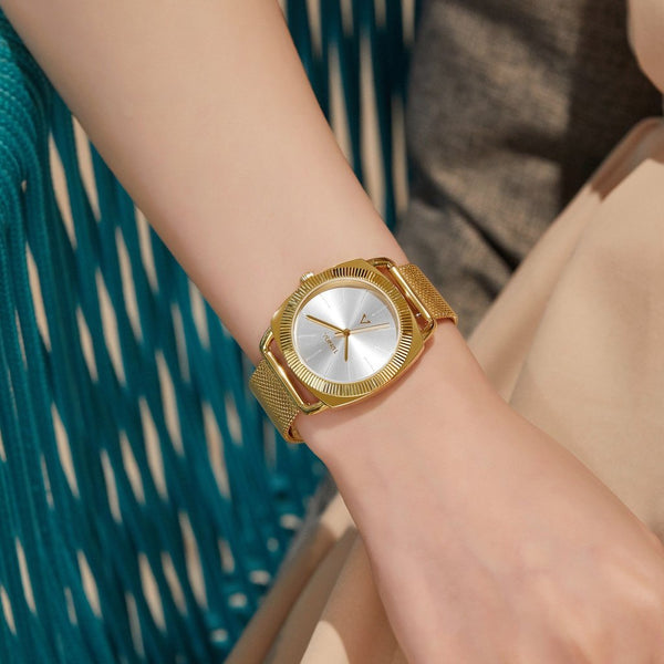 Trnda Women's Gold Stainless Steel Watch, Silver Dial | Trd-W35.8 by i-watch