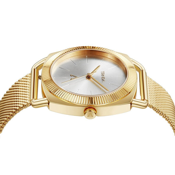 Trnda Women's Gold Stainless Steel Watch, Silver Dial | Trd-W35.8 by i-watch
