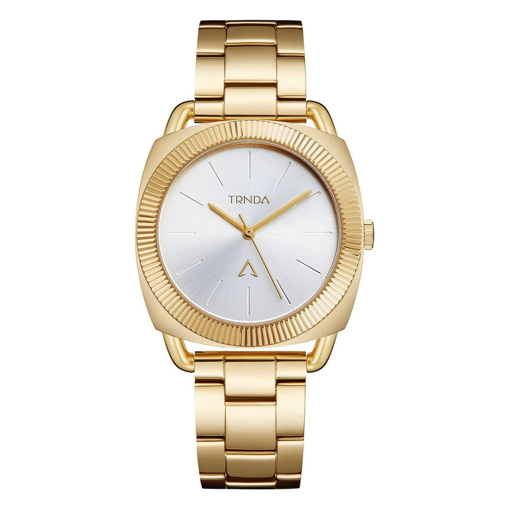 Trnda Women's Gold Stainless Steel Watch, Silver Dial | Trn-1234 by i-watch