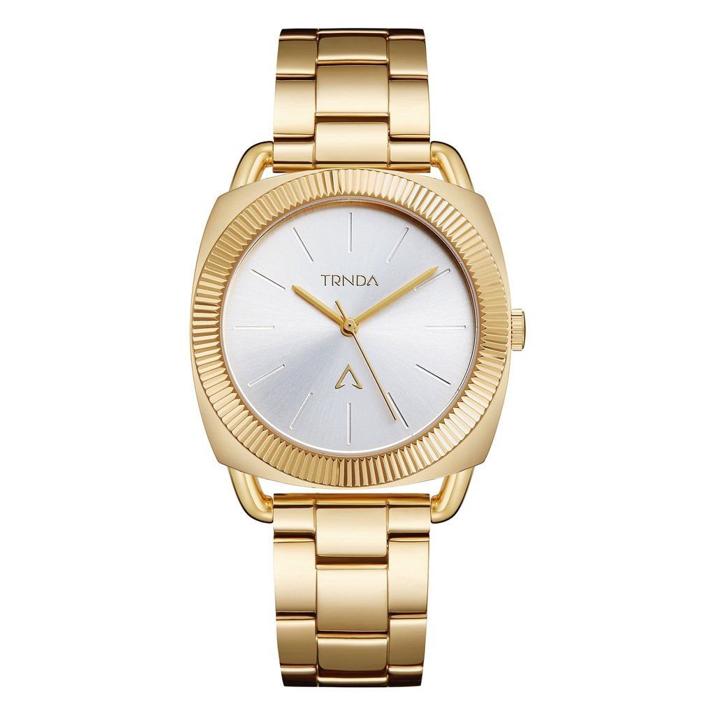 Trnda Women's Gold Stainless Steel Watch, Silver Dial | Trn-1234 by i-watch