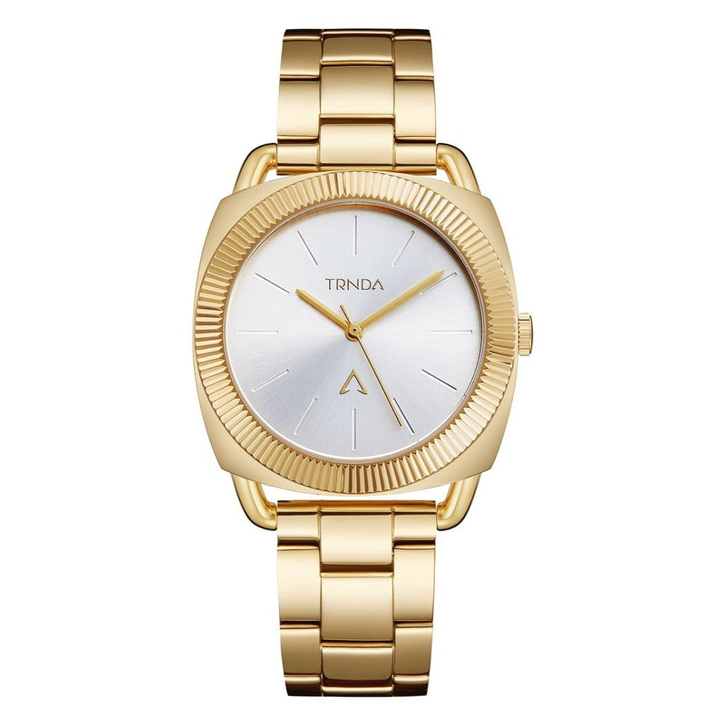Trnda Women's Gold Stainless Steel Watch, Silver Dial | Trn-1234 by i-watch
