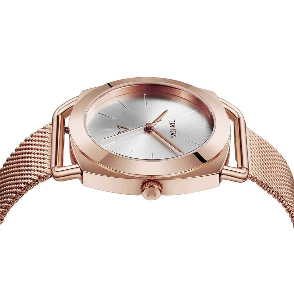 Trnda Women's Rose Gold Stainless Steel Watch, Silver Dial | Trnda-001 by i-watch