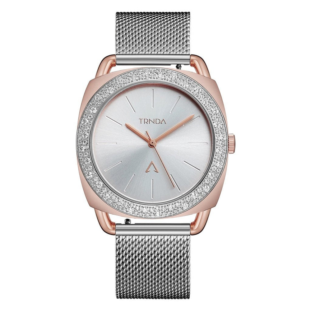 Trnda Women's Rose Gold Stainless Steel Watch, Silver Dial | Trnda-001 by i-watch