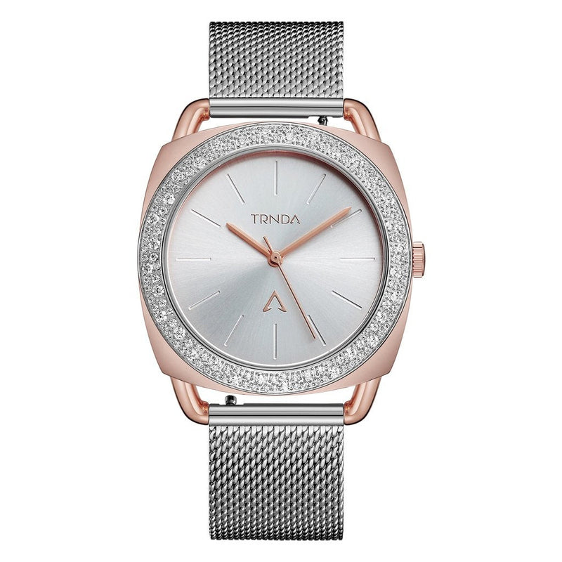 Trnda Women's Rose Gold Stainless Steel Watch, Silver Dial | Trnda-001 by i-watch
