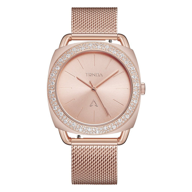 Trnda Women's Rose Gold Stainless Steel Watch, Mesh Band | Trn-358 by i-watch