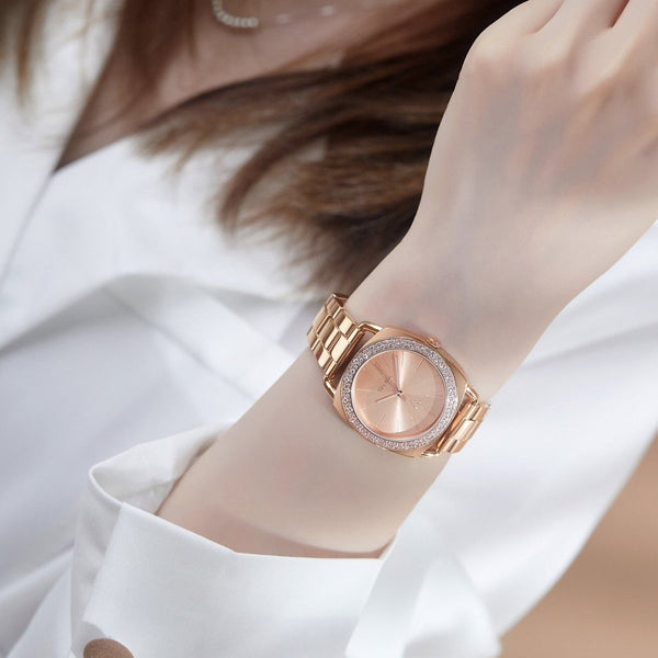 Trnda Women's Rose Gold Stainless Steel Watch, Round Dial | Trn-001 by i-watch