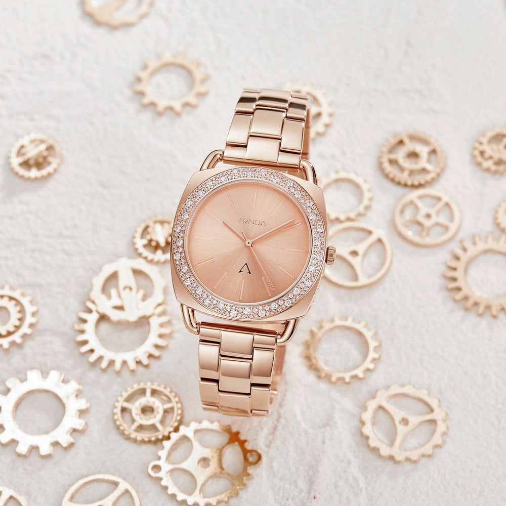 Trnda Women's Rose Gold Stainless Steel Watch, Round Dial | Trn-001 by i-watch