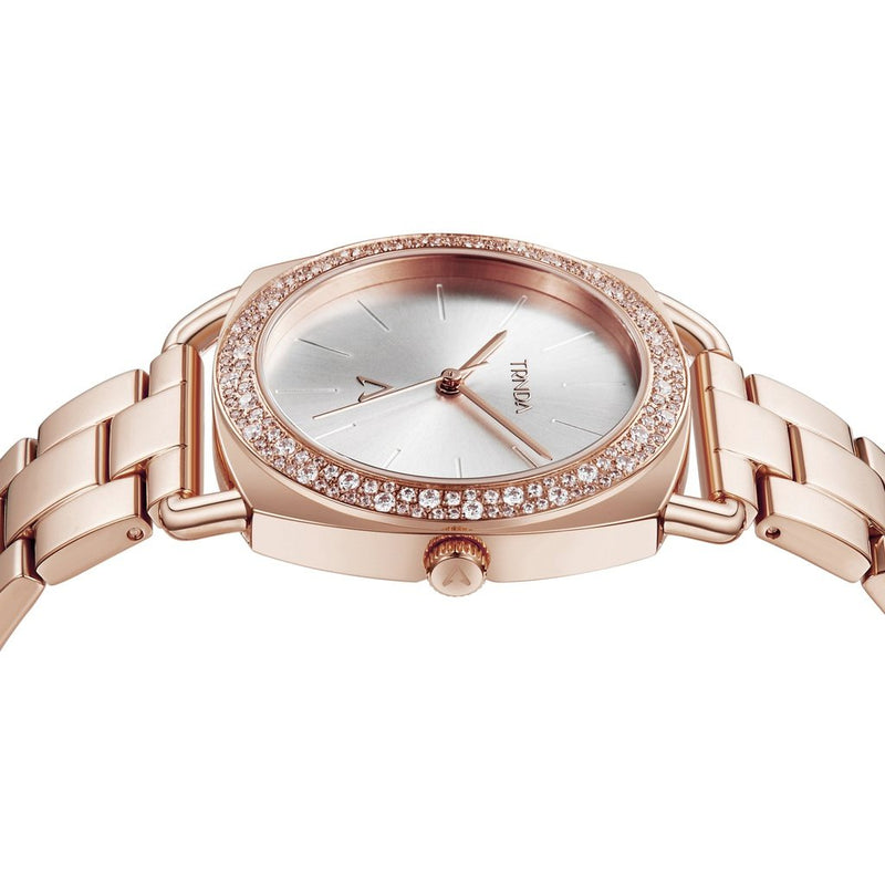 Trnda Women's Rose Gold Stainless Steel Watch, Silver Dial | Trnda-001 by i-watch