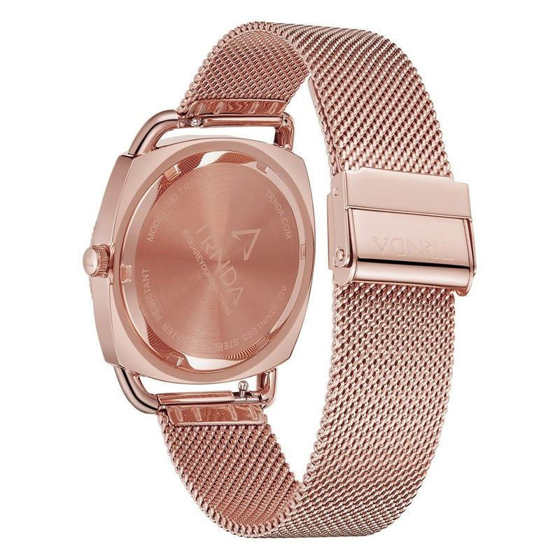 Trnda Women's Rose Gold Stainless Steel Watch, Black Dial | Trn-35.8-Rg by i-watch