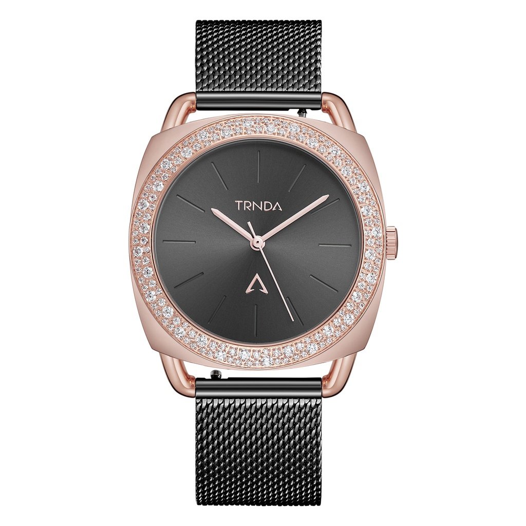 Trnda Women's Rose Gold Watch, Black Dial | Trnda-Rg35.8 by i-watch
