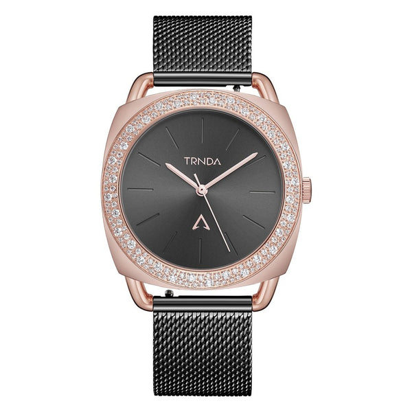 Trnda Women's Rose Gold Watch, Black Dial | Trnda-Rg35.8 by i-watch