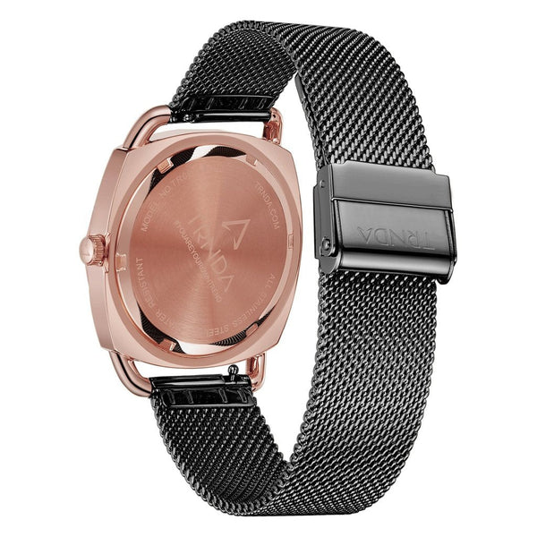 Trnda Women's Rose Gold Watch, Black Dial | Trnda-Rg35.8 by i-watch