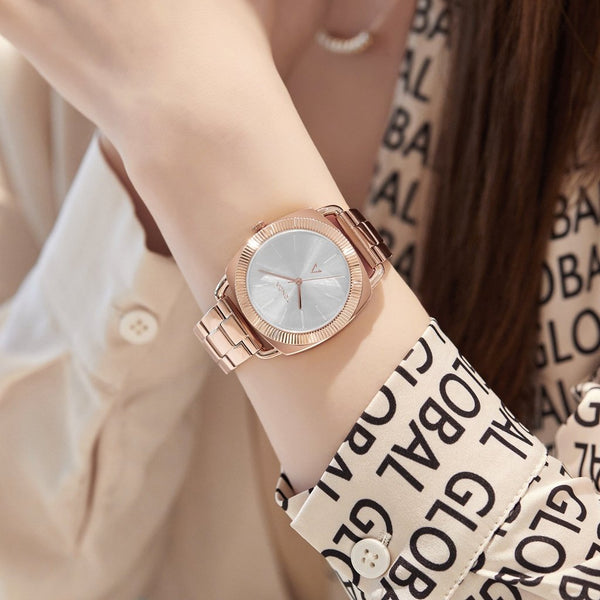 Trnda Women's Rose Gold Stainless Steel Watch, Silver Dial | Trnda-001 by i-watch