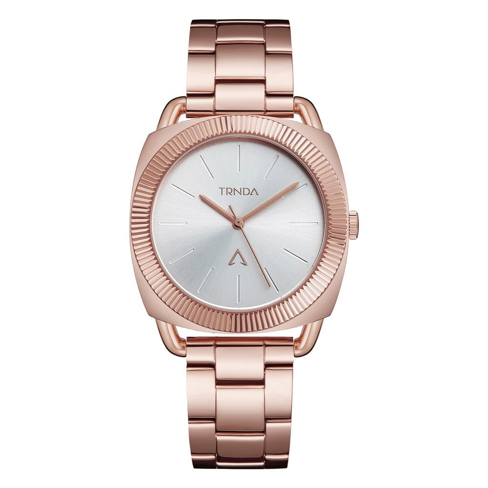 Trnda Women's Rose Gold Stainless Steel Watch, Silver Dial | Trnda-001 by i-watch