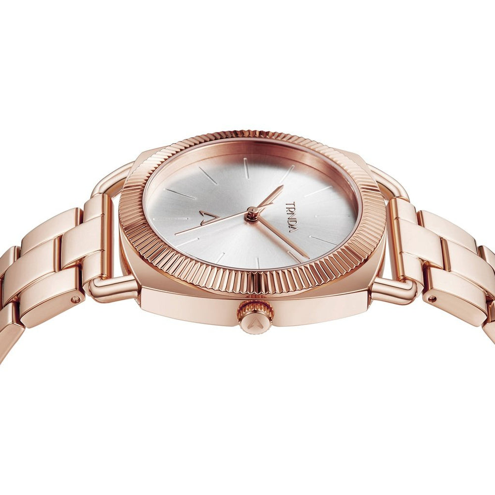 Trnda Women's Rose Gold Stainless Steel Watch, Silver Dial | Trnda-001 by i-watch