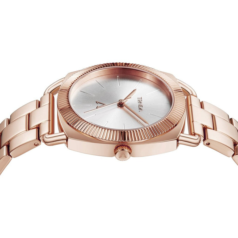 Trnda Women's Rose Gold Stainless Steel Watch, Silver Dial | Trnda-001 by i-watch