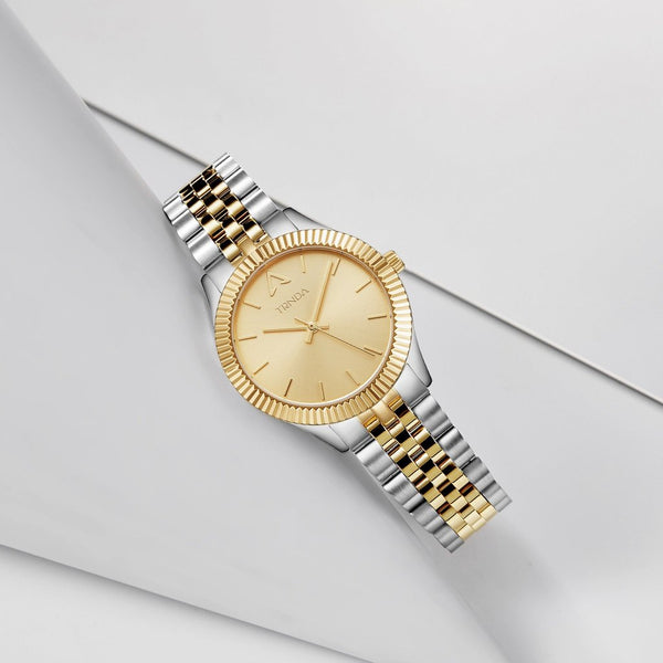 Trnda Women's Stainless Steel Watch, Gold Dial | Tr32ssg by i-watch