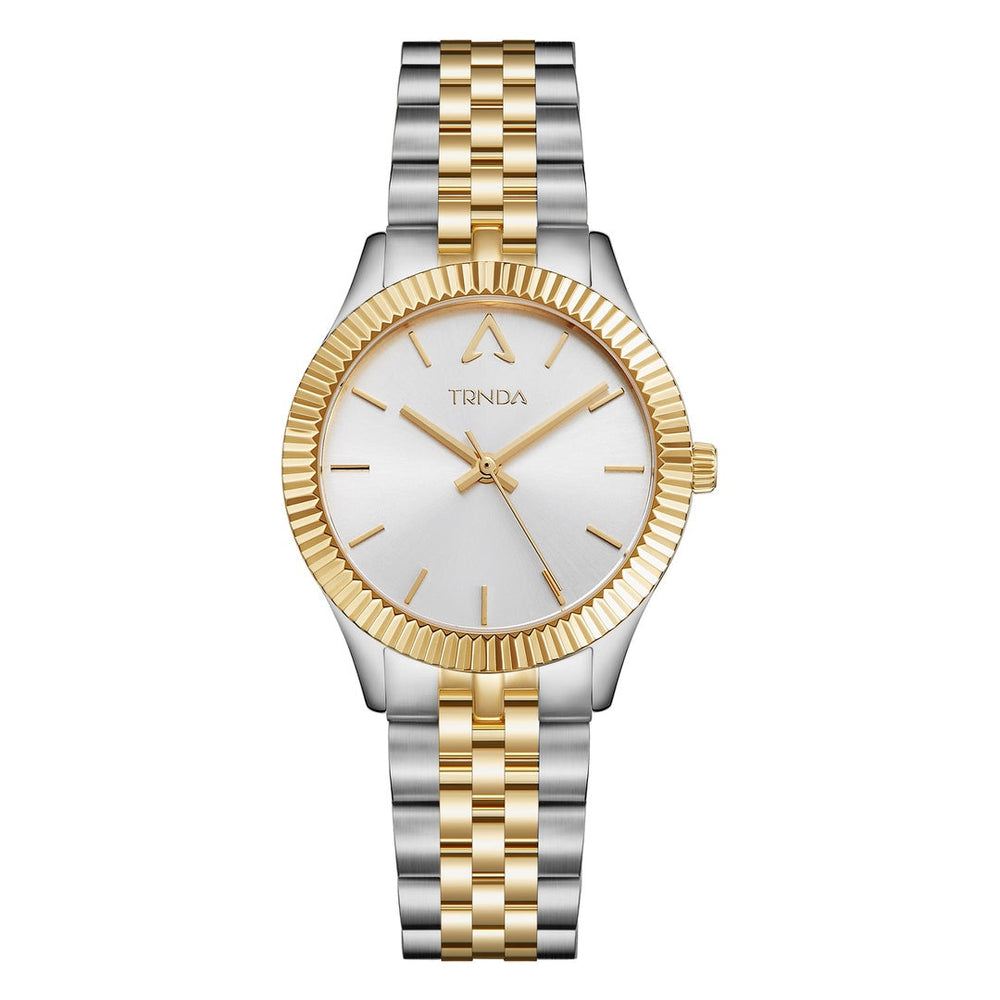 Trnda Women's Stainless Steel Watch, Silver & Gold Dial | Trn32mm by i-watch
