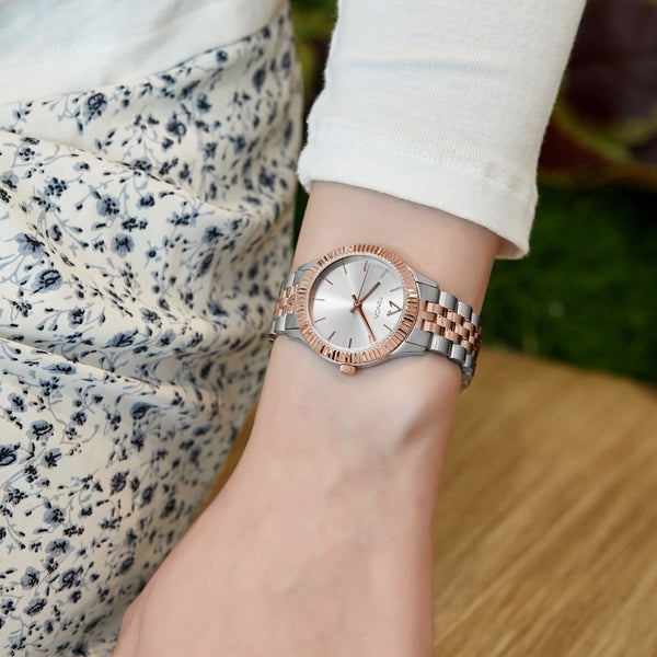 Trnda Women's Stainless Steel Watch, Silver & Rose Gold | Trnda32mm by i-watch