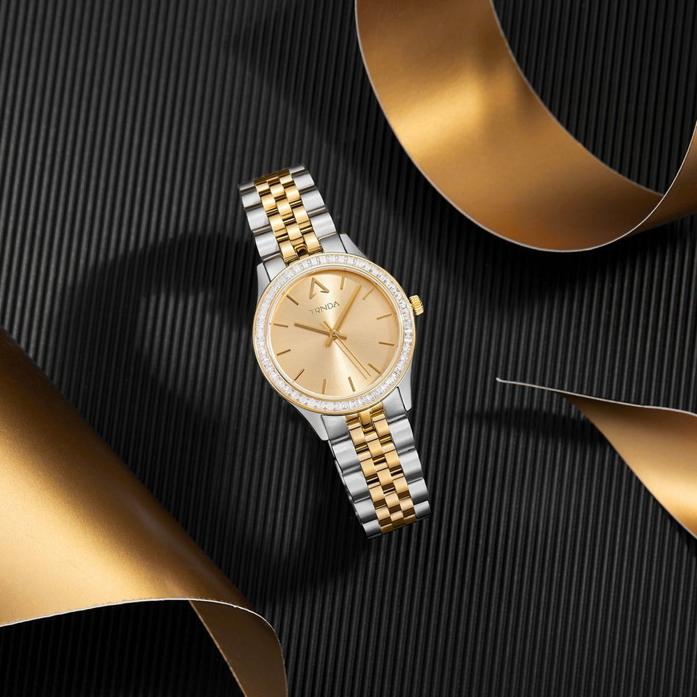 Trnda Women's Stainless Steel Watch, Gold Dial | Trnda-032ss by i-watch