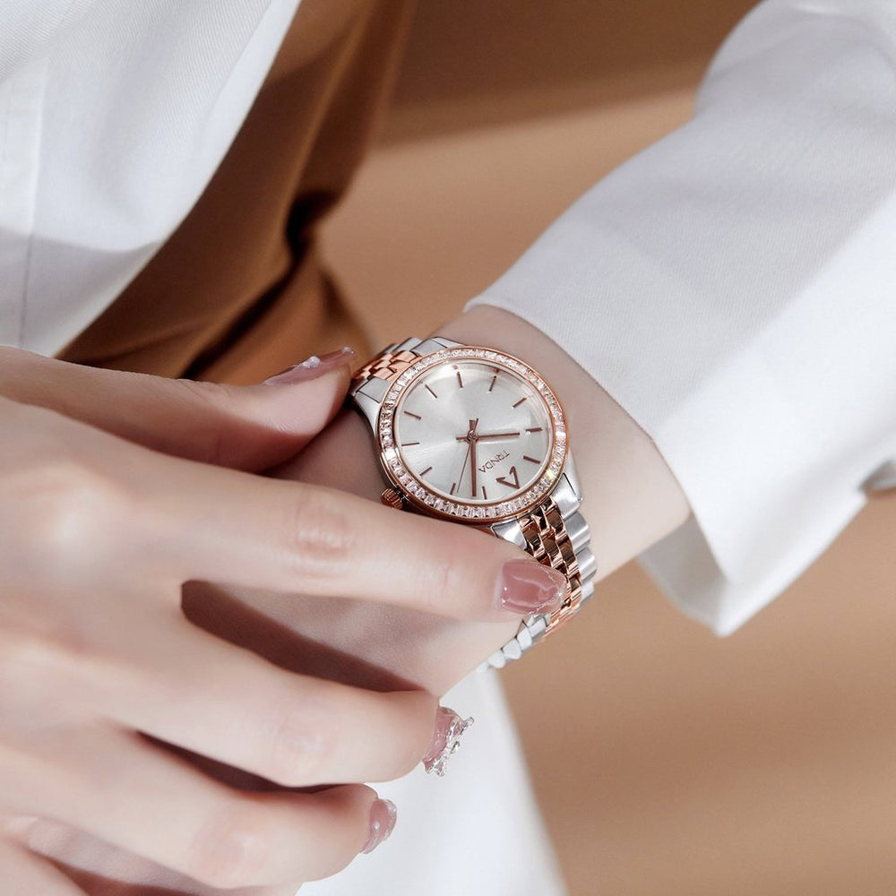 Trnda Women's Stainless Steel Watch, Silver & Rose Gold | Trnda-32mm by i-watch