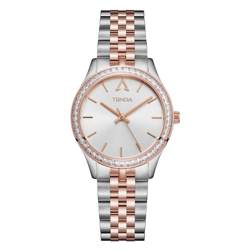 Trnda Women's Stainless Steel Watch, Silver & Rose Gold | Trnda-32mm by i-watch