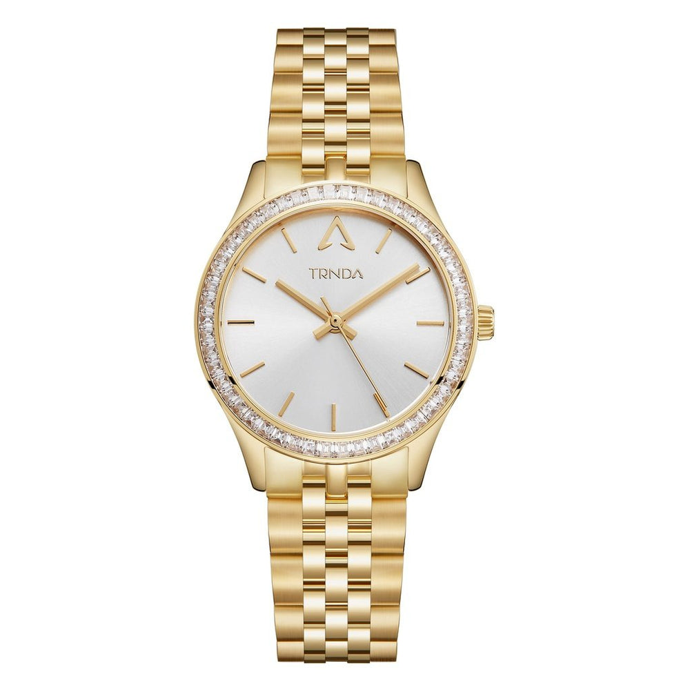 Trnda Women's Gold Stainless Steel Watch, Silver Dial | Trn32g by i-watch