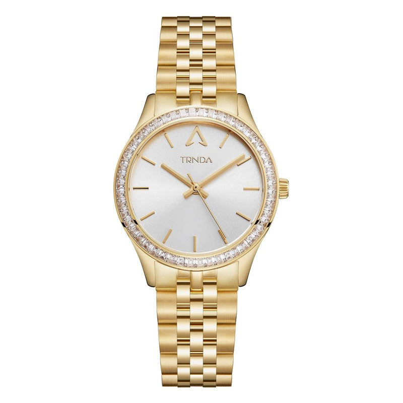 Trnda Women's Gold Stainless Steel Watch, Silver Dial | Trn32g by i-watch