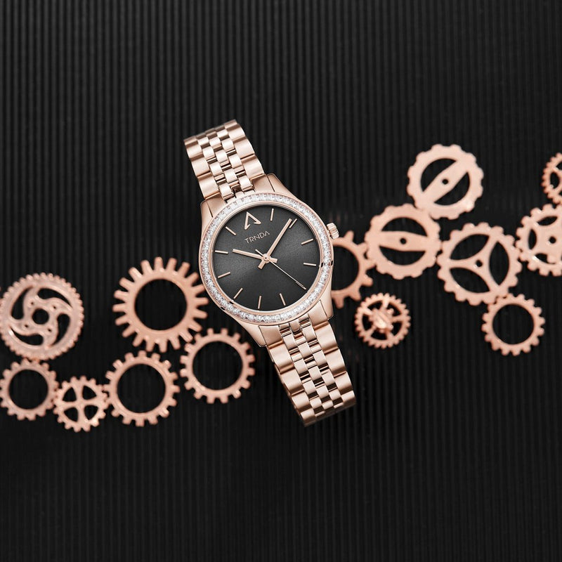 Trnda Women's Rose Gold Stainless Steel Watch, Gray Dial | Trnda-32rga by i-watch